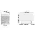 Side case for counters MR 9.5 series with curved glass - Thermoformed and insulated shoulders (thickness 40 mm) - Stainless steel top - Open compartment - Dimensions cm L 78 x P 117,5 x H 85