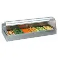 HEATED COUNTERTOP DISPLAY - SERIES: SHOPPINGDRYGN - GN PANS - STAINLESS STEEL FRAME - TEMPERATURE °C +30/+70 - THREE PHASE - LIGHTING - INTEGRAL MOTOR - CURVED GLASS - SLIDING DOORS