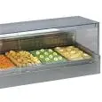 HEATED COUNTERTOP DISPLAY - SERIES: SHOPPINGDRYVDGN - GN PANS - STAINLESS STEEL FRAME - TEMPERATURE °C +30/+70 - THREE PHASE - LIGHTING - INTEGRAL MOTOR - FLAT GLASS - SLIDING DOORS