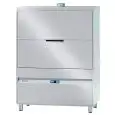 ELECTRONIC STAINLESS STEEL POT AND PAN WASHER - MOD. SM991E - 2 CESTI - THREE PHASE SUPPLY - ELECTRONIC CONTROL SYSTEM - CLEARANCE MAX HEIGHT cm 84 - RACKS cm 60x67 - CYCLE (sec) 120/240/360/540 - ADJUSTABLE DETERGENT AND RINSE AID DOSER - ACQUATECH RINSI