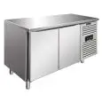 REFRIGERATED TABLE - AISI 304 STAINLESS STEEL - VENTILATED COOLING - Mod SNACK 2100 BTF - N 2 DOORS - CAPACITY Lt 260,3 - TEMPERATURE -18°/-22°C - Dim cm L 136 x D 60 x h 86