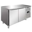 REFRIGERATED TABLE - AISI 304 STAINLESS STEEL - VENTILATED COOLING - Mod SNACK 2100 TNF - N 2 DOORS - CAPACITY Lt 260,3 - TEMPERATURE -2°/+8°C - Dim cm L 136 x D 60 x h 86