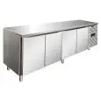 REFRIGERATED TABLE - AISI 304 STAINLESS STEEL - VENTILATED COOLING - Mod SNACK 4100 BTF - N 4 DOORS - CAPACITY Lt 511 - TEMPERATURE -18°/-22°C - Dim cm L 223 x D 60 x h 86