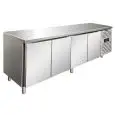 REFRIGERATED TABLE - AISI 304 STAINLESS STEEL - VENTILATED COOLING - Mod SNACK 4100 TNF - N 4 DOORS - CAPACITY Lt 511 - TEMPERATURE -2°/+8°C - Dim cm L 223 x D 60 x h 86