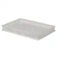 POLYPROPYLENE PIZZA DOUGH CONTAINER WITH HOLES - WITH HOLES ON 4 SODES AND ON BASE - CAPACITY Lt. 12 - EXTERNAL DIMENSIONS cm. L 60 x D 40 x 7 h
