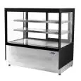 PASTRY DISPLAY - MOD. SQUARE - FLAT GLASS FRONT - VENTILATED COOLING - Temperature 0/+8°C - SINGLE PHASE 230V/1/50 Hz - HEIGHT cm 120 - CE APPROVED