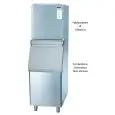 FULL CUBE ICE MAKER - Model SVH 152 - AIR-COOLED PRODUCTION: up to 160 kg/24 h - WATER-COOLED PRODUCTION: up to 140 kg/24 h - Dimensions: L 55,9 x D 60,9 x H 66,1 cm