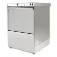 MECHANICAL GLASS WASHER, STAINLESS STEEL - MOD U400 - DRAIN PUMP FITTED - Single phase - MAX CLEARANCE cm 28 - SQUARE RACK cm 40x40 - CYCLE (sec) 120 - ADJUSTABLE RINSE AID DOSING PUMP - Total dimensions cm L 45 x D 52 x h 69,2