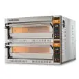 ELECTRIC PIZZA OVEN - Mod. TECMASTER D 44  - ELECTRONIC CONTROL with DISPLAY - Twin deck oven - Firebrick oven base or firebrick oven bse and top - Low power consumption - Chamber dimensions (x2) cm L 72 x D 72 x h 14 - N. Pizzas 4 + 4 (Ø cm 36) - N. 2 pa