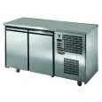 REFRIGERATED COUNTER - STAINLESS STEEL AISI 304 - Mod. UG02M60 - VENTILATED COOLING - N. 2 DOORS - TEMPERATURE 0°/+10°C - Dimensions cm. L 146 x D 60 x H 85/92 - EC standards
