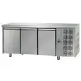 REFRIGERATED COUNTER - STAINLESS STEEL AISI 304 - VENTILATED COOLING - Mod. UG03MGN - GASTRONORM 1/1 - N. 3 DOORS - TEMPERATURE 0°/+10°C - Dimensions cm. L 187 x D 70 x H 85/92 - EC standards