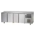 REFRIGERATED COUNTER WITH UPSTAND - STAINLESS STEEL AISI 304 - Mod. UG04M60AL - VENTILATED COOLING - N. 4 DOORS - TEMPERATURE 0°/+10°C - Dimensions cm. L 236 x D 60 x H 95/102 - EC standards