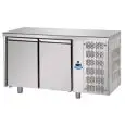 REFRIGERATED COUNTER - STAINLESS STEEL AISI 304 - FOR BAKERIES - TRAYS cm 60x40 - VENTILATED COOLING - Mod. UQ02M - N. 2 DOORS - TEMPERATURE 0°/+10°C - Dimensions cm. L 160 x D 80 x H 85/92 - EC standards