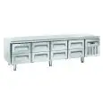 Refrigerated table - Stainless steel - Mod UGN 4180 - Ventilated cooling - 8 drawers - Capacity 362 L - Temperature -2°/+8°C - Dimensions L 223,9 x D 70 x H 65 cm