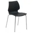CHAIR UNI - MOD. 550 - 4-LEG STEEL CHAIR - POLYPROPYLENE BODY - CHROME FINISH FOR INDOOR USE - PAINTED FINISH FOR INDOOR/OUTDOOR USE - STACKABLE - N. 5-PIECE SET - DIMENSIONS Cm L47 x D53 x H79 - EC STANDARDS