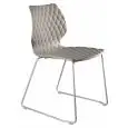 CHAIR UNI - MOD. 552 - STEEL SLED CHAIR - POLYPROPYLENE BODY - CHROME FINISH FOR INDOOR USE - PAINTED FINISH FOR INDOOR/OUTDOOR USE - STACKABLE - DIMENSIONS Cm L49 x D53 x H79 - EC STANDARDS