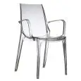 CHAIR VANITY - MOD. 2654 - POLYCARBONATE STRUCUTRE WITH ARMS - FOR INDOOR AND OUTDOOR USE - STACKABLE - DIM. cm L 57 x D 55 x H 88 - EC STANDARDS