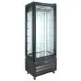 UPRIGHT DISPLAY FRIDGE IN STAINLESS STEEL - GLASS ON 4 SIDES - Mod VIC 65 PHP - Ventilated - Capacity Lt 248 - Temperature -18°/-21°C - Dimensions cm L 65 x D 59,5 x H 195 - CE Standard