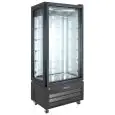 UPRIGHT DISPLAY FRIDGE IN STAINLESS STEEL - GLASS ON 4 SIDES - Mod VIC 85 PHP - FAN ASSISTED - CAPACITY 340 L - TEMPERATURE -18°/-21°C - DIMENSIONS cm L 85 x D 59,5 x H 195 - CE STANDARD