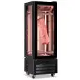 Refrigerated meat display cabinet model VICTORIA MEAT 65, temperature -1°C / +5°C, gross capacity 340 Lt, external dimensions 650 x 650 x 1950 mm.