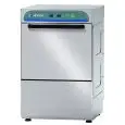 ELECTRONIC STAINLESS STEEL GLASS WASHER - MOD. X29ER - SINGLE PHASE SUPPLY - ELECTRONIC CONTROL SYSTEM - CLEARANCE MAX HEIGHT cm 27,5 - ROUND RACK ø cm 40 - CYCLE (sec) 90/120/150/180 - ADJUSTABLE DETERGENT AND RINSE AID DOSER - Total dimensions cm L47 x 