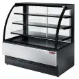 REFRIGERATED DISPLAY COUNTER - SUITABLE FOR BAKERY PRODUCTS - MOD. EVO_VT - VENTILATED COOLING - TEMPERATURE RANGE °C +2/+4 - OPENENING GLASS FRONT - SLIDING REAR TEMPERED GLASS DOORS - GLASS CERAMIC END WALLS - N. 3 GLASS SHELVES WITH LIGHTING - AUTO DEF
