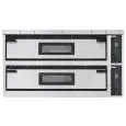 ELECTRIC PIZZA OVEN - DIGITAL CONTROL - Mod. PLUS XL66L/D - Twin deck oven - Firebrick oven base or firebrick oven top and base or Fully firebrick oven chamber - Chamber dimensions cm L 108 x D 72 x 14 h - N. Pizzas 6+6 (Ø cm 35) - Power 18 Kw - CE APPROV