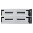 ELECTRIC PIZZA OVEN - DIGITAL CONTROL - Mod. TRAYS 99/D - Twin deck oven - Firebrick oven base or Fully firebrick oven chamber - Chamber dimensions cm L 123 x D 108 x 17,5 h - Pizzas 9+9 (Ø cm 35)/N. 5+5 trays cm 60x40 - Power 30,6 Kw - CE APPROVED