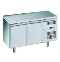 REFRIGERATED COUNTER - STAINLESS STEEL AISI 201 - FOR BAKERIES - VENTILATED COOLING - Mod. G-PA2100TN-FC - DOUBLE SOLID DOOR - GROSS CAPACITY Lt 390 - TEMPERATURE RANGE -2°/+8°C - Dimensions cm L151 x D80 x h85 - CE APPROVED