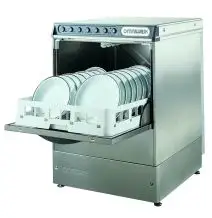 COMMERCIAL GRADE AISI 304 18/10 STAINLESS STEEL DISHWASHER - MOD. ELITE 503ABS - THREE PHASE - MAX HEIGHT CLEARANCE cm 32 - SQUARE RACK cm 50 x 50 - CYCLE 120"/240" - ABS SYSTEM - Total dimensions cm 59,4x60,7x81,4